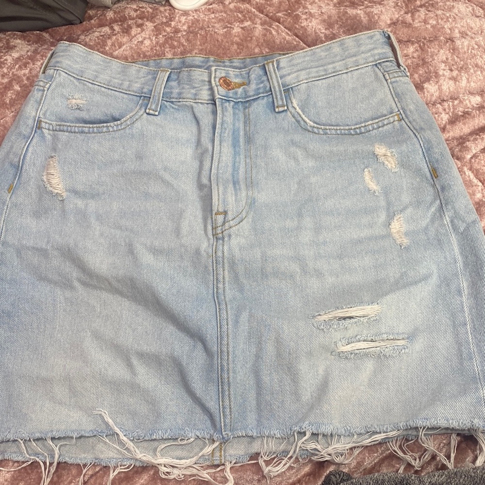 A denim skirt